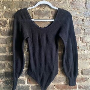Abercrombie & Fitch Women's Black Long Sleeve Stretch Bodysuit Size M